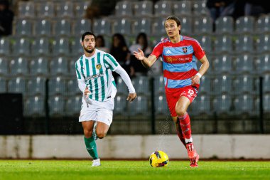 Joao Novais, Fahem Benaissa-Yahia Taca De Portugal maçında Estadio Belediyesi Rio Maior 'da Casa Pia AC ve Rio Ave FC takımları arasında görüldü (Maciej Rogowski)