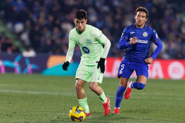 Pedri, Luis Milla LaLiga EA SPORTS maçı sırasında Estadio Kolezyumu 'nda Getafe CF ve FC Barcelona takımları arasında görüldü (Maciej Rogowski)