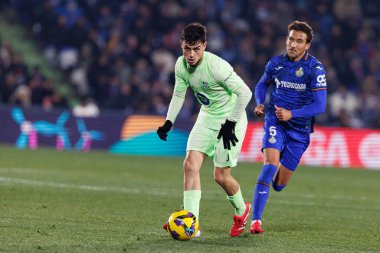 Pedri, Luis Milla LaLiga EA SPORTS maçı sırasında Estadio Kolezyumu 'nda Getafe CF ve FC Barcelona takımları arasında görüldü (Maciej Rogowski)