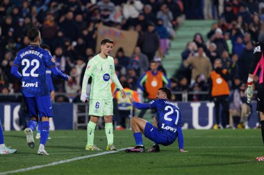 Gavi, Juan Iglesias LaLiga EA SPORTS maçı sırasında Estadio Coliseum 'daki Getafe CF ve FC Barcelona takımları arasında görüldü (Maciej Rogowski)