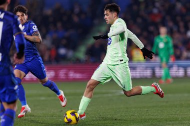 Estadio Coliseum 'daki Getafe CF ve FC Barcelona takımları arasında oynanan LaLiga EA SPORTS maçı sırasında görülen Pedri (Maciej Rogowski)