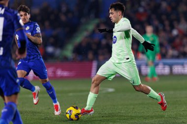 Estadio Coliseum 'daki Getafe CF ve FC Barcelona takımları arasında oynanan LaLiga EA SPORTS maçı sırasında görülen Pedri (Maciej Rogowski)