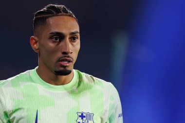 LaLiga EA SPORTS maçı sırasında Estadio Coliseum 'da Getafe CF ve FC Barcelona takımları arasında Raphinha görüldü (Maciej Rogowski)