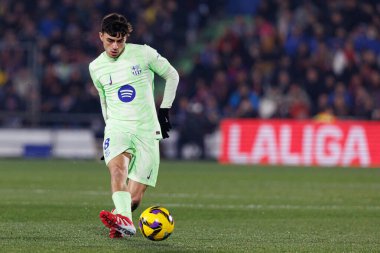 Estadio Coliseum 'daki Getafe CF ve FC Barcelona takımları arasında oynanan LaLiga EA SPORTS maçı sırasında görülen Pedri (Maciej Rogowski)