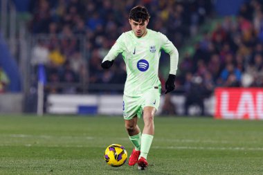 Estadio Coliseum 'daki Getafe CF ve FC Barcelona takımları arasında oynanan LaLiga EA SPORTS maçı sırasında görülen Pedri (Maciej Rogowski)