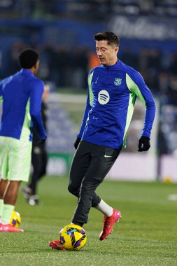 Robert Lewandowski, LaLiga EA SPORTS maçı sırasında Estadio Kolezyumu 'nda Getafe CF ve FC Barcelona takımları arasında görüldü (Maciej Rogowski)