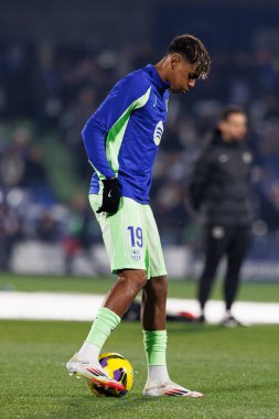 Lamine Yamal, LaLiga EA SPORTS maçı sırasında Estadio Kolezyumu 'nda Getafe CF ve FC Barcelona takımları arasında görüldü (Maciej Rogowski)