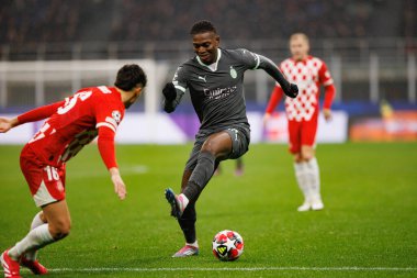 Rafael Leao UEFA Şampiyonlar Ligi maçında AC Milan ve Girona FC (Maciej Rogowski) takımları arasında görüldü.)