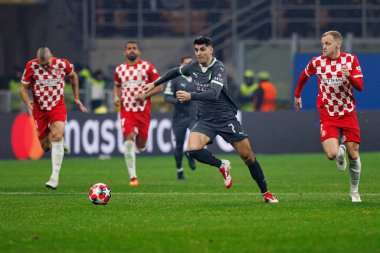 Alvaro Morata UEFA Şampiyonlar Ligi maçında AC Milan ve Girona FC takımları arasında görüldü (Maciej Rogowski)