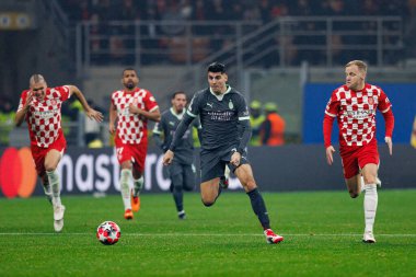 Alvaro Morata UEFA Şampiyonlar Ligi maçında AC Milan ve Girona FC takımları arasında görüldü (Maciej Rogowski)