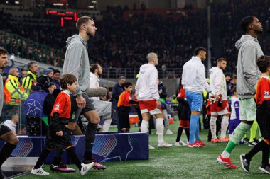 Strahinja Pavloviç UEFA Şampiyonlar Ligi maçında AC Milan ve Girona FC (Maciej Rogowski) takımları arasında görüldü.)