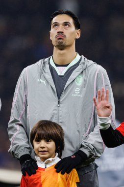 Tijjani Reijnders UEFA Şampiyonlar Ligi maçında AC Milan ve Girona FC (Maciej Rogowski) takımları arasında görüldü.)