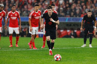 Robert Lewandowski UEFA Şampiyonlar Ligi maçında SL Benfica ve FC Barcelona (Maciej Rogowski) takımları arasında görüldü.)
