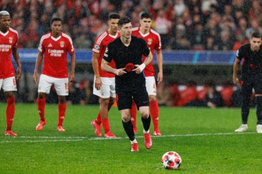 Robert Lewandowski UEFA Şampiyonlar Ligi maçında SL Benfica ve FC Barcelona (Maciej Rogowski) takımları arasında görüldü.)