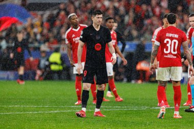Robert Lewandowski UEFA Şampiyonlar Ligi maçında SL Benfica ve FC Barcelona (Maciej Rogowski) takımları arasında görüldü.)