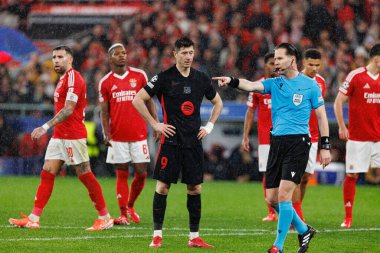 Robert Lewandowski UEFA Şampiyonlar Ligi maçında SL Benfica ve FC Barcelona (Maciej Rogowski) takımları arasında görüldü.)
