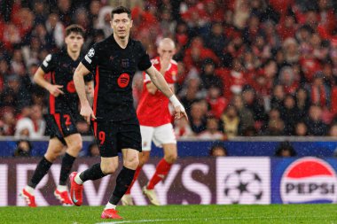 Robert Lewandowski UEFA Şampiyonlar Ligi maçında SL Benfica ve FC Barcelona (Maciej Rogowski) takımları arasında görüldü.)