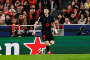 Robert Lewandowski UEFA Şampiyonlar Ligi maçında SL Benfica ve FC Barcelona (Maciej Rogowski) takımları arasında görüldü.)