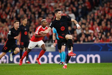 Robert Lewandowski UEFA Şampiyonlar Ligi maçında SL Benfica ve FC Barcelona (Maciej Rogowski) takımları arasında görüldü.)
