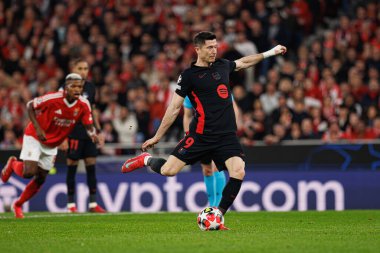 Robert Lewandowski UEFA Şampiyonlar Ligi maçında SL Benfica ve FC Barcelona (Maciej Rogowski) takımları arasında görüldü.)