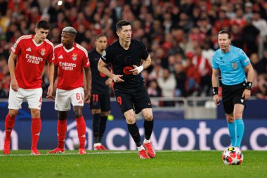 Robert Lewandowski UEFA Şampiyonlar Ligi maçında SL Benfica ve FC Barcelona (Maciej Rogowski) takımları arasında görüldü.)