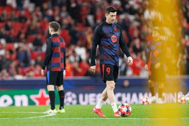 Robert Lewandowski UEFA Şampiyonlar Ligi maçında SL Benfica ve FC Barcelona (Maciej Rogowski) takımları arasında görüldü.)