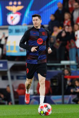 Robert Lewandowski UEFA Şampiyonlar Ligi maçında SL Benfica ve FC Barcelona (Maciej Rogowski) takımları arasında görüldü.)
