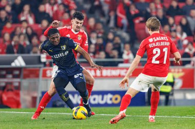 Zaydou Youssouf, Tomas Araujo Liga Portekiz maçı sırasında SL Benfica ve FC Famalicao (Maciej Rogowski)