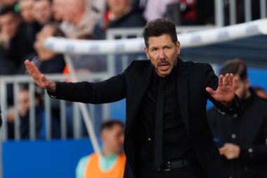 Diego Simeone, Estadio Municipal de Butarque 'da CD Leganes ve Atletico de Madrid takımları arasında LaLiga EA SPORTS maçı sırasında görüldü (Maciej Rogowski)