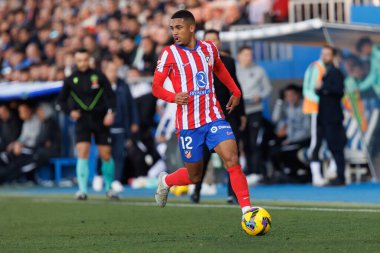 Samuel Lino, LaLiga EA SPORTS maçı sırasında Estadio Municipal de Butarque 'da CD Leganes ve Atletico de Madrid takımları arasında görüldü (Maciej Rogowski)