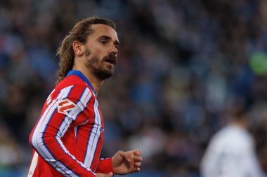 Antoine Griezmann, Estadio Municipal de Butarque 'da CD Leganes ve Atletico de Madrid takımları arasında LaLiga EA SPORTS maçı sırasında görüldü (Maciej Rogowski)