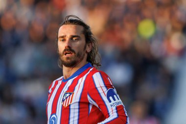 Antoine Griezmann, Estadio Municipal de Butarque 'da CD Leganes ve Atletico de Madrid takımları arasında LaLiga EA SPORTS maçı sırasında görüldü (Maciej Rogowski)