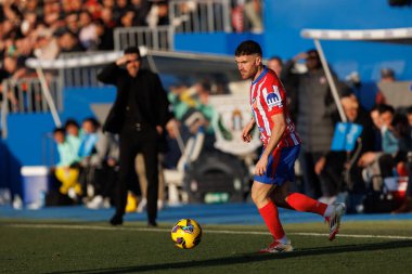 Javi Galan, LaLiga EA SPORTS maçı sırasında Estadio Municipal de Butarque 'da CD Leganes ve Atletico de Madrid takımları arasında görüldü (Maciej Rogowski)