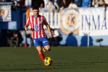 Javi Galan, LaLiga EA SPORTS maçı sırasında Estadio Municipal de Butarque 'da CD Leganes ve Atletico de Madrid takımları arasında görüldü (Maciej Rogowski)