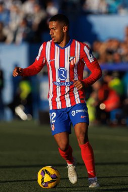 Samuel Lino, LaLiga EA SPORTS maçı sırasında Estadio Municipal de Butarque 'da CD Leganes ve Atletico de Madrid takımları arasında görüldü (Maciej Rogowski)