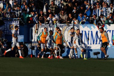 Matija Nastasiç, Estadio Municipal de Butarque 'daki Atletico de Madrid ve CD Leganes takımları arasında oynanan LaLiga EA SPORTS maçında gol attıktan sonra kutlama yaparken görüldü (Maciej Rogowski))