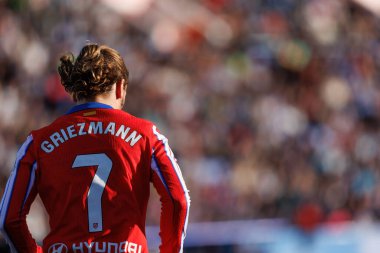Antoine Griezmann, Estadio Municipal de Butarque 'da CD Leganes ve Atletico de Madrid takımları arasında LaLiga EA SPORTS maçı sırasında görüldü (Maciej Rogowski)