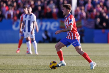 Pablo Barrios, Estadio Municipal de Butarque 'da CD Leganes ve Atletico de Madrid takımları arasında LaLiga EA SPORTS maçı sırasında görüldü (Maciej Rogowski)