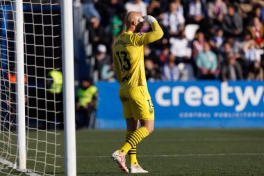 Marko Dmitroviç, LaLiga EA SPORTS maçı sırasında Estadio Municipal de Butarque 'da CD Leganes ve Atletico de Madrid takımları arasında görüldü (Maciej Rogowski)