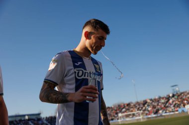 Dani Raba, LaLiga EA SPORTS maçı sırasında Estadio Municipal de Butarque 'da CD Leganes ve Atletico de Madrid takımları arasında görüldü (Maciej Rogowski)