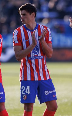 Robin Le Normand, LaLiga EA SPORTS maçı sırasında Estadio Municipal de Butarque 'daki Atletico de Madrid takımları arasında görüldü (Maciej Rogowski)