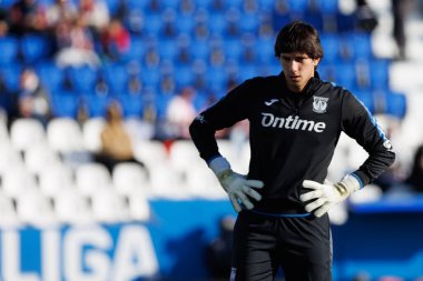 Guillermo Ruiz, LaLiga EA SPORTS maçı sırasında Estadio Municipal de Butarque 'da CD Leganes ve Atletico de Madrid takımları arasında görüldü (Maciej Rogowski)