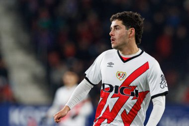 Sergio Camello, LaLiga EA SPORTS maçı sırasında El Sadar 'da CA Osasuna ve Rayo Vallecano takımları arasında görüldü (Maciej Rogowski)