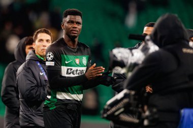 Ousmane Diomande, UEFA Şampiyonlar Ligi maçında Sporting CP ve Bologna FC takımları arasında görüldü (Maciej Rogowski)