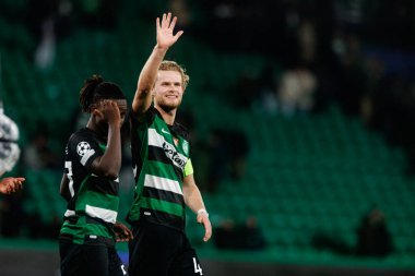 Morten Hjulmand, UEFA Şampiyonlar Ligi maçında Sporting CP ve Bologna FC takımları arasında görüldü (Maciej Rogowski)