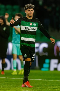 Maximiliano Araujo UEFA Şampiyonlar Ligi maçında Sporting CP ve Bologna FC takımları arasında görüldü (Maciej Rogowski)