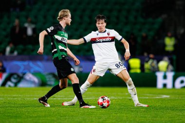 Morten Hjulmand ve Giovanni Fabbian, UEFA Şampiyonlar Ligi maçında Sporting CP ve Bologna FC (Maciej Rogowski)