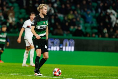 Morten Hjulmand, UEFA Şampiyonlar Ligi maçında Sporting CP ve Bologna FC takımları arasında görüldü (Maciej Rogowski)