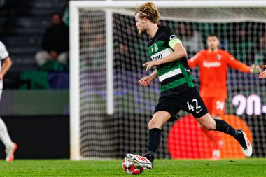 Morten Hjulmand, UEFA Şampiyonlar Ligi maçında Sporting CP ve Bologna FC takımları arasında görüldü (Maciej Rogowski)