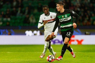 Samuel Iling Junior ve Ivan Fresneda UEFA Şampiyonlar Ligi maçında Sporting CP ve Bologna FC (Maciej Rogowski)